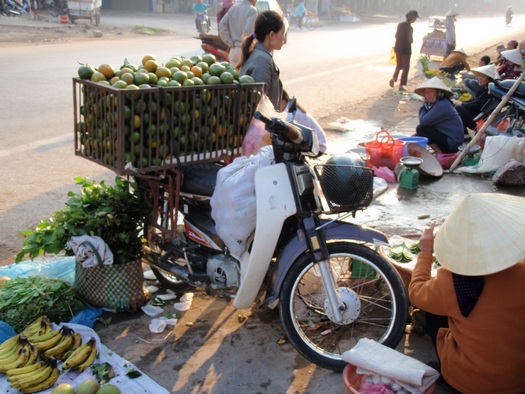 Vietnamese street market for fruit