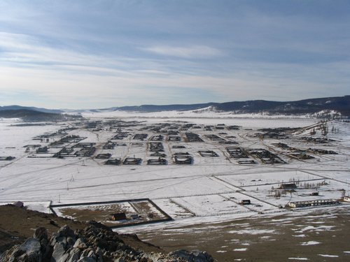 Mongolian village in winter